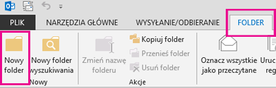 Na karcie Folder kliknij pozycję Nowy folder.