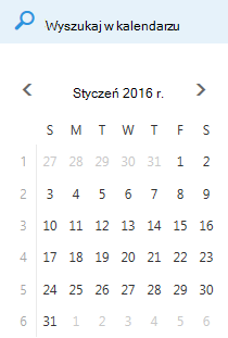 Pole wyszukiwania kalendarza