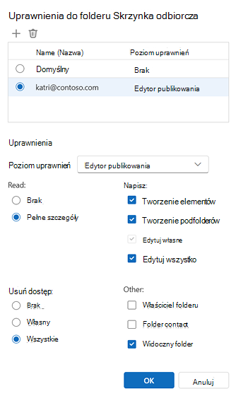 Uprawnienia folderu