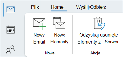 Wybierz pozycję Odzyskaj elementy usunięte z serwera, aby przywrócić wiadomości, które nie znajdują się już w folderze Elementy usunięte