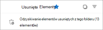 Wybierz pozycję odzyskaj elementy usunięte z tego folderu, aby wyświetlić folder Elementy do odzyskania.