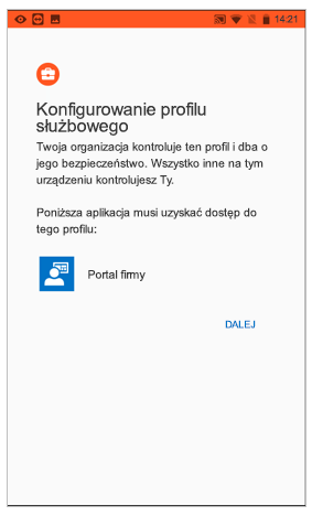 Konfigurowanie profilu służbowego