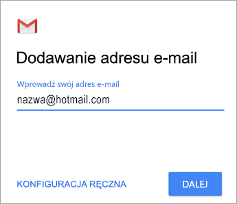 Dodawanie adresu e-mail