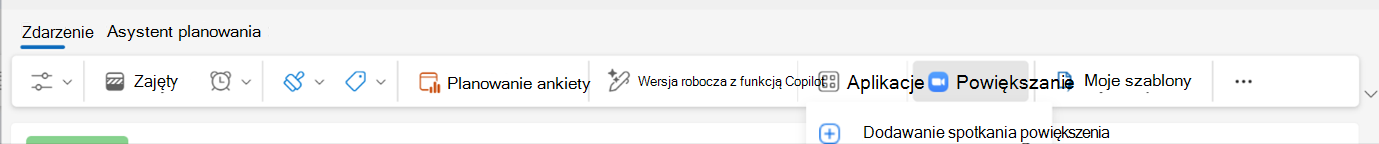 Zrzut ekranu przedstawiający opcje dostawcy spotkań dla dostawców spotkań online innych firm