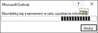Błąd kontaktowania się z serwerem w celu uzyskania informacji w klasycznym programie Outlook