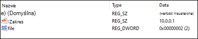 Przykład blokowania otwierania adresu IP w programie Outlook