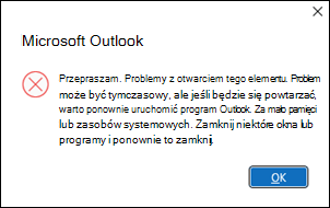 Błąd programu Outlook Otwórz sześćdziesiąt wiadomości e-mail