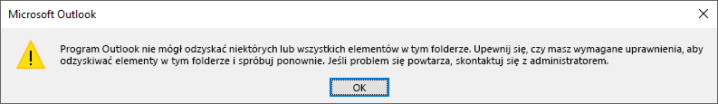 Błąd dotyczący odzyskiwania elementów usuniętych