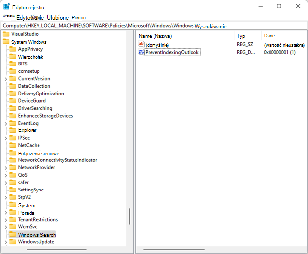 regedit — wyszukiwanie w systemie Windows