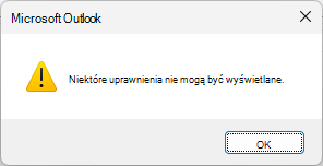 Błąd uprawnień udostępnionego kalendarza programu Outlook
