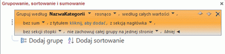 Opcje grupowania (rozwinięte)