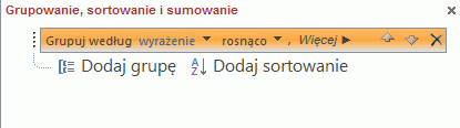 Opcje grupowania