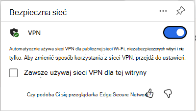 Zrzut ekranu przedstawiający przełącznik VPN