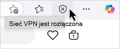 Zrzut ekranu przedstawiający sieć VPN rozłączona