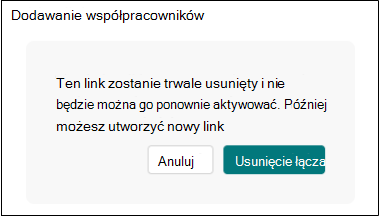 Usuń link do współpracy Formularze