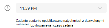 edytowanie osi czasu zadania