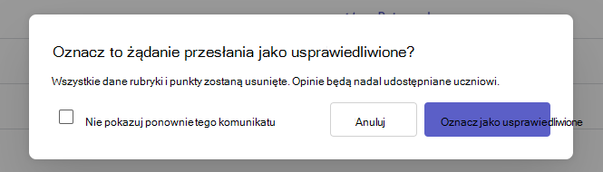 Wyjustowane okno dialogowe