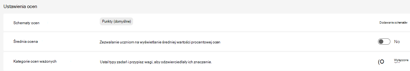 ustawienia ocen