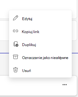 Zrzut ekranu przedstawiający oznaczenie elementu przypisanego jako nieaktywnego.