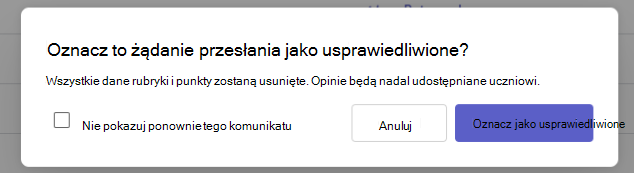 Oznacz jako usprawiedliwione