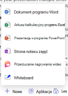 Zrzut ekranu przedstawiający nowe opcje.