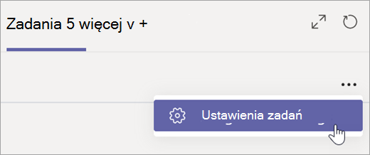 Wybieranie Ustawień zadania na karcie Zadania.
