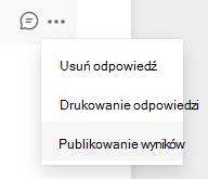 Zrzut ekranu przedstawiający opcję opublikowania wyników.