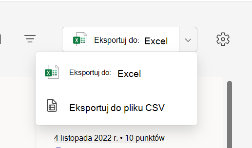 Zrzut ekranu przedstawiający eksport.