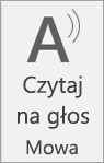 Zrzut ekranu przedstawiający mowę czytaną na głos.