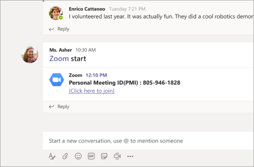 Link Powiększ w kanale usługi Microsoft Teams