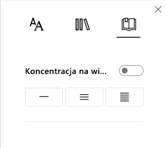 Zrzut ekranu przedstawiający koncentrację na wierszach.