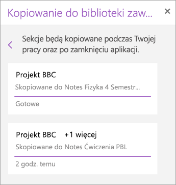 Wyświetlanie sekcji rozproszonych.