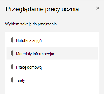 Wybierz sekcję do przejrzenia.