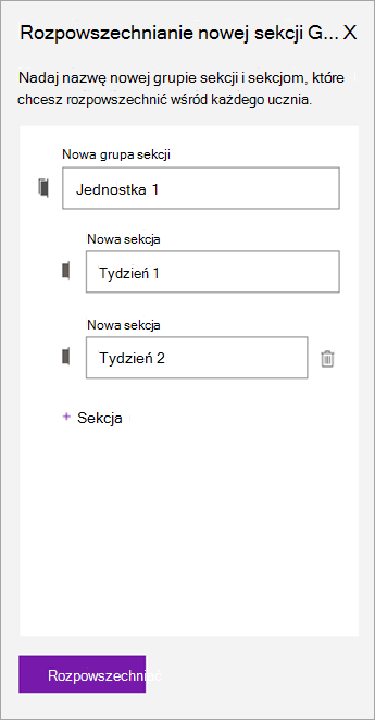 Wpisz nazwy grup sekcji i sekcji.]