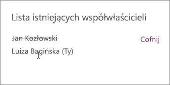 Usuwanie współwłaściciela z notesu personelu