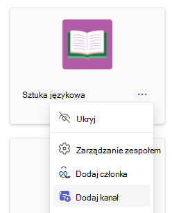 Zrzut ekranu przedstawiający dodawanie kanału.