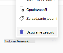 Usuwanie zespołu