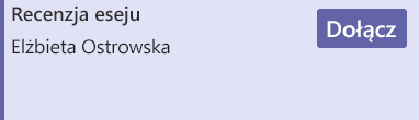 Zrzut ekranu przedstawiający przycisk Dołącz ze spotkania w kalendarzu.
