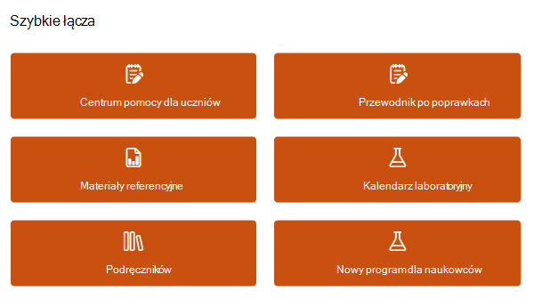 Zrzut ekranu przedstawiający szybkie linki.