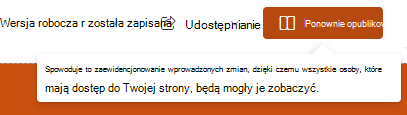 Zrzut ekranu przedstawiający ponowne publikowanie.