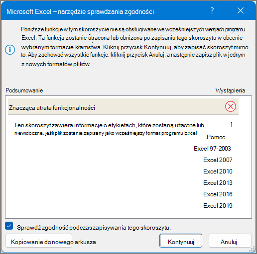 Sprawdzanie zgodności