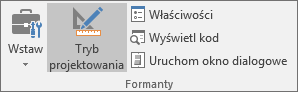 Tryb projektowania na wstążce