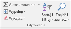 Znajdowanie & Wybierz na wstążce