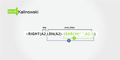 Formuła wyodrębniająca nazwisko