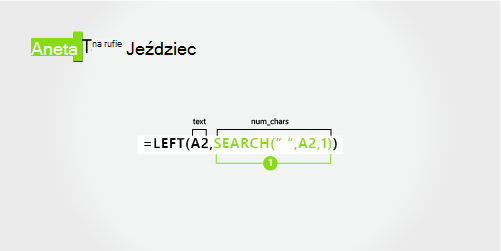 Formuła LEWY wyodrębniająca imię od nazwiska Beata Taft-Rider