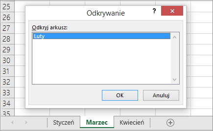 Odkrywanie arkusza