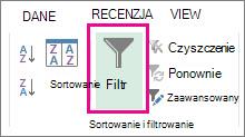 Przycisk Filtruj