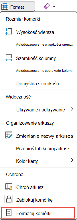 formatowanie komórek w programie Excel