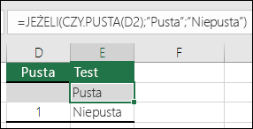 Formuła w komórce E2: =JEŻELI(D2=1;Tak;JEŻELI(D2=2;Nie;Być może))