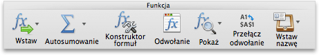 Karta Formuły, grupa Funkcja